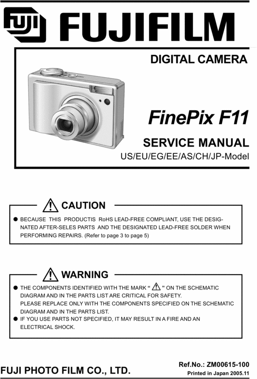 Product picture FUJI FINEPIX F11 SERVICE/REPAIR MANUAL