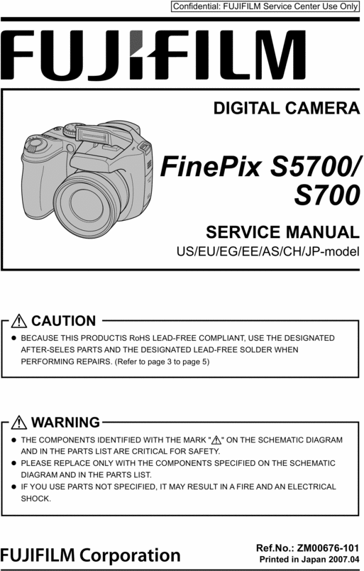 Product picture FUJI FINEPIX S5700  S700.SERVICE REPAIR MANUAL