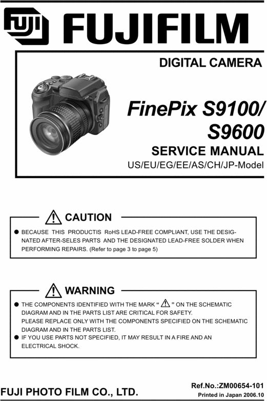 Product picture FUJI FINEPIX S9100 9600.SERVICE REPAIR MANUAL